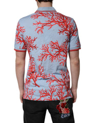 Dolce & Gabbana Light Blue Coral Cotton Polo Shirt T-shirt - - Dolce & Gabbana.