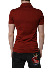 Dolce & Gabbana Red Cotton DG Logo Collared Men Polo T-shirt - - Dolce & Gabbana.