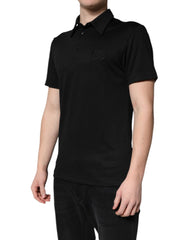 Dolce & Gabbana Black Polyester DG Logo Collared Polo T-shirt - - Dolce & Gabbana.