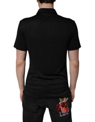 Dolce & Gabbana Black Polyester DG Logo Collared Polo T-shirt - - Dolce & Gabbana.
