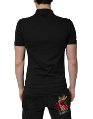 Dolce & Gabbana Dark Gray Logo Plaque Cotton Men Polo Shirt T-shirt - - Dolce & Gabbana.