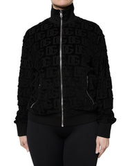 Dolce & Gabbana Black Logo Monogram Full Zip Bomber Jacket - - Dolce & Gabbana.