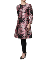 Dolce & Gabbana Pink Black Floral Brocade Trenchcoat Jacket - - Dolce & Gabbana.