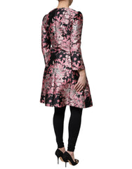 Dolce & Gabbana Pink Black Floral Brocade Trenchcoat Jacket - - Dolce & Gabbana.