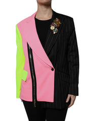 Dolce & Gabbana Multicolor Patchwork Embellished Coat Jacket - - Dolce & Gabbana.