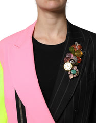Dolce & Gabbana Multicolor Patchwork Embellished Coat Jacket - - Dolce & Gabbana.