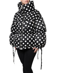 Dolce & Gabbana Black White Polka Dot Full Zip Puffer Jacket - - Dolce & Gabbana.