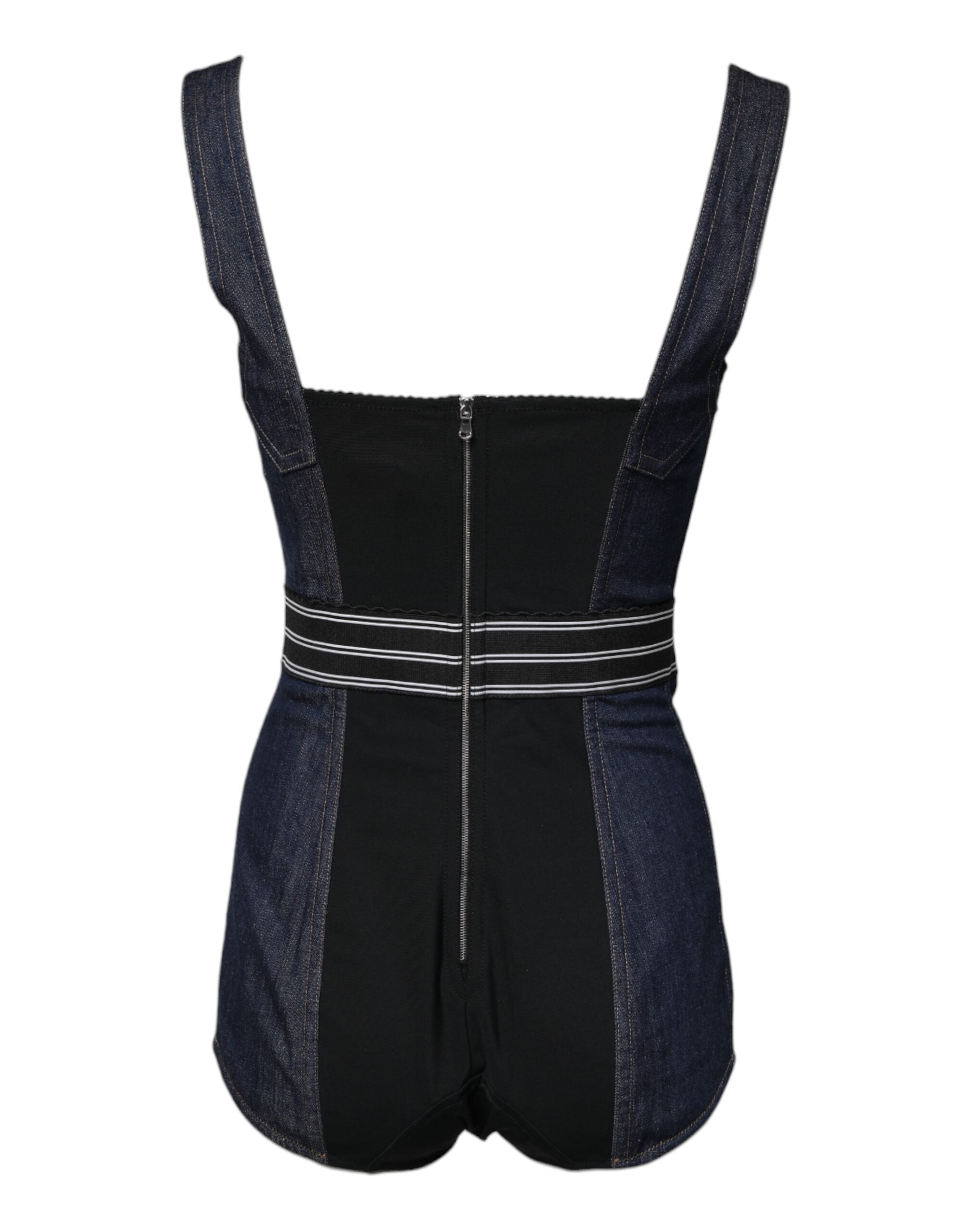 Dolce & Gabbana Blue Cotton Stretch Sleeveless Bodycon Denim Bodysuit -   -  Dolce & Gabbana. Dolce & Gabbana Blue Cotton Stretch Sleeveless Bodycon Denim Bodysuit -   -  Dolce & Gabbana.
