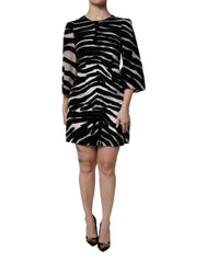 Dolce & Gabbana Black White Zebra A-line Sheath Mini Dress - - Dolce & Gabbana.