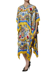 Dolce & Gabbana Multicolor Majolica Kaftan Short Sleeves Maxi Dress - - Dolce & Gabbana.