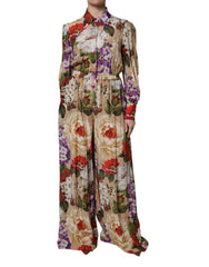Dolce & Gabbana Multicolor Floral Wide Leg Jumpsuit Dress - - Dolce & Gabbana.