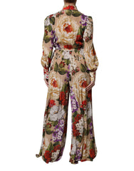 Dolce & Gabbana Multicolor Floral Wide Leg Jumpsuit Dress - - Dolce & Gabbana.
