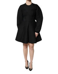 Dolce & Gabbana Black Cotton Long Sleeves A-line Mini Dress - - Dolce & Gabbana.
