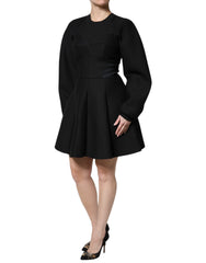 Dolce & Gabbana Black Cotton Long Sleeves A-line Mini Dress - - Dolce & Gabbana.