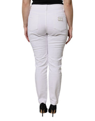 Dolce & Gabbana White Cotton Mid Waist Skinny Denim Jeans - - Dolce & Gabbana.