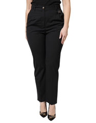 Dolce & Gabbana Black Polyester High Waist Dress Pants - - Dolce & Gabbana.