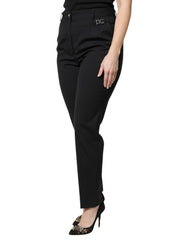 Dolce & Gabbana Black Polyester High Waist Dress Pants - - Dolce & Gabbana.
