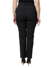 Dolce & Gabbana Black Polyester High Waist Dress Pants - - Dolce & Gabbana.