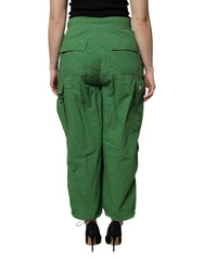 Dolce & Gabbana Green Cotton High Waist Cargo Pants - - Dolce & Gabbana.