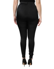 Dolce & Gabbana Black Nylon High Waist Slim Fit Pants - - Dolce & Gabbana.