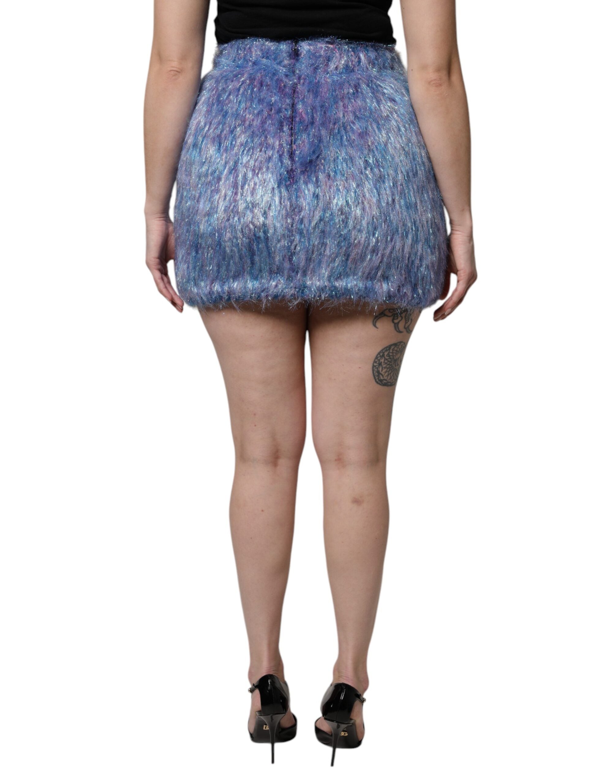 Dolce & Gabbana Multicolor Plush High Waist Mini Skirt -   -  Dolce & Gabbana. Dolce & Gabbana Multicolor Plush High Waist Mini Skirt -   -  Dolce & Gabbana.