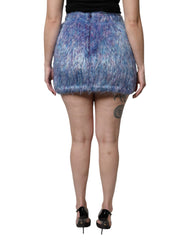 Dolce & Gabbana Multicolor Plush High Waist Mini Skirt -   -  Dolce & Gabbana.