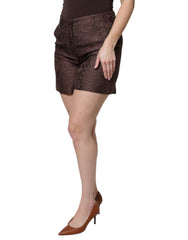 Dolce & Gabbana Brown Floral Brocade Mid Waist Mini Short -   -  Dolce & Gabbana.