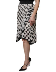 Dolce & Gabbana White Black Polka Dots Knee Length Skirt -   -  Dolce & Gabbana.