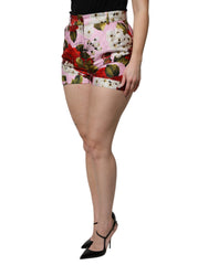 Dolce & Gabbana Pink Floral Print High Waist Hotpants Short -   -  Dolce & Gabbana.