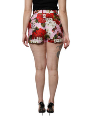 Dolce & Gabbana Pink Floral Print High Waist Hotpants Short -   -  Dolce & Gabbana.