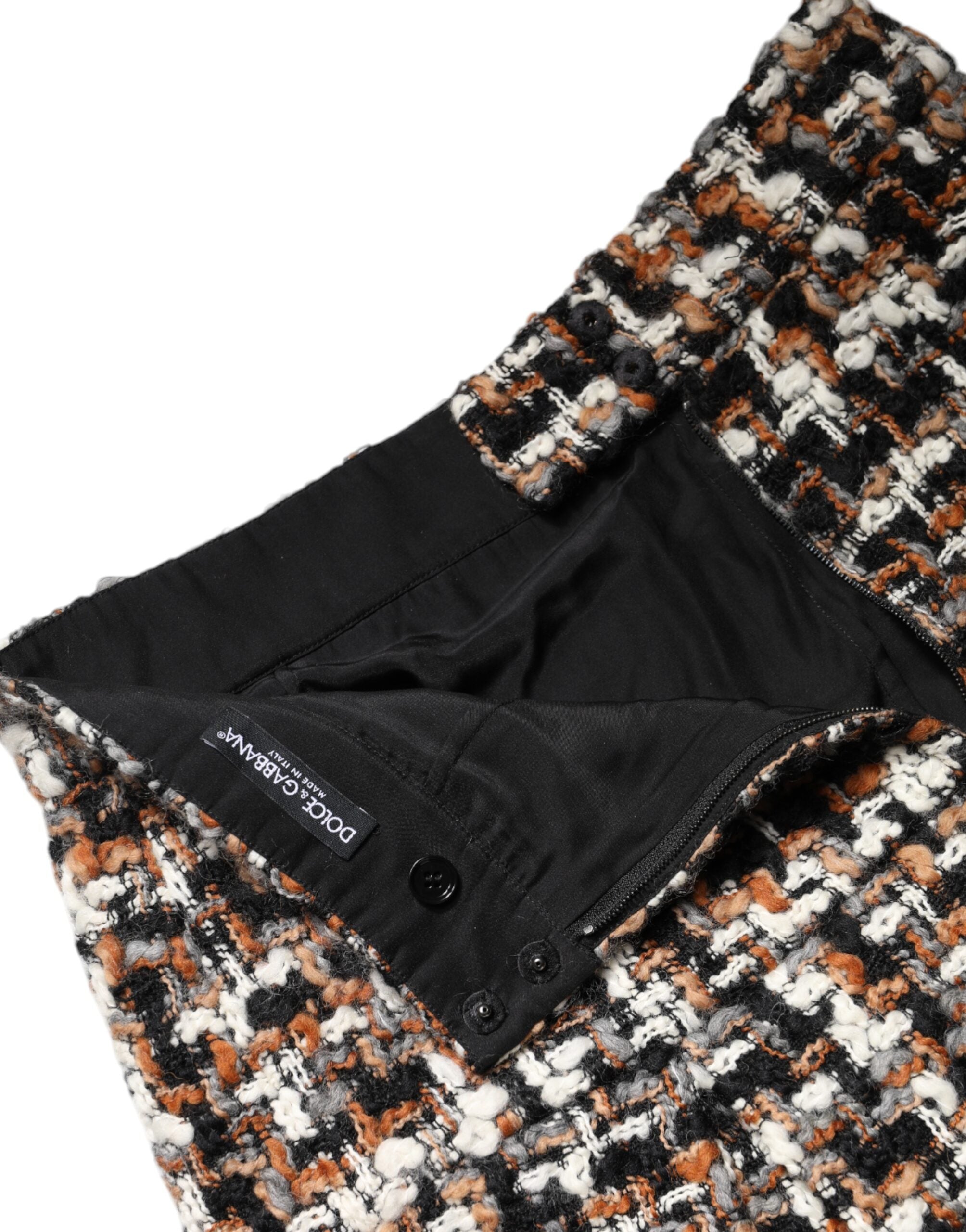 Dolce & Gabbana Multicolor High Waist Tartan Tweed Mini Skirt -   -  Dolce & Gabbana. Dolce & Gabbana Multicolor High Waist Tartan Tweed Mini Skirt -   -  Dolce & Gabbana.
