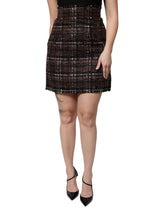 Dolce & Gabbana Multicolor High Waist Tartan Tweed Pencil Cut Skirt -   -  Dolce & Gabbana.