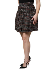Dolce & Gabbana Multicolor High Waist Tartan Tweed Mini Skirt -   -  Dolce & Gabbana.