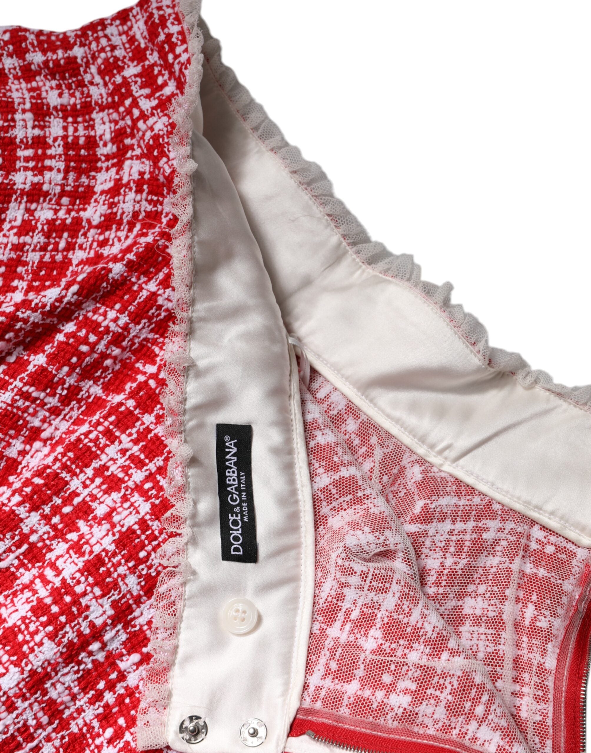 Dolce & Gabbana Red White High Waist A-line Above Knee Skirt -   -  Dolce & Gabbana. Dolce & Gabbana Red White High Waist A-line Above Knee Skirt -   -  Dolce & Gabbana.