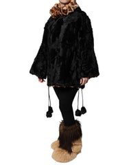 Dolce & Gabbana Black Lamb Fur Short Women Coat Jacket -   -  Dolce & Gabbana.