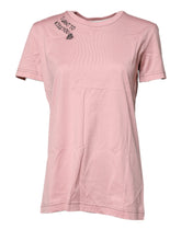 Dolce & Gabbana Pink Logo Print Cotton Crew Neck T-shirt -   -  Dolce & Gabbana.