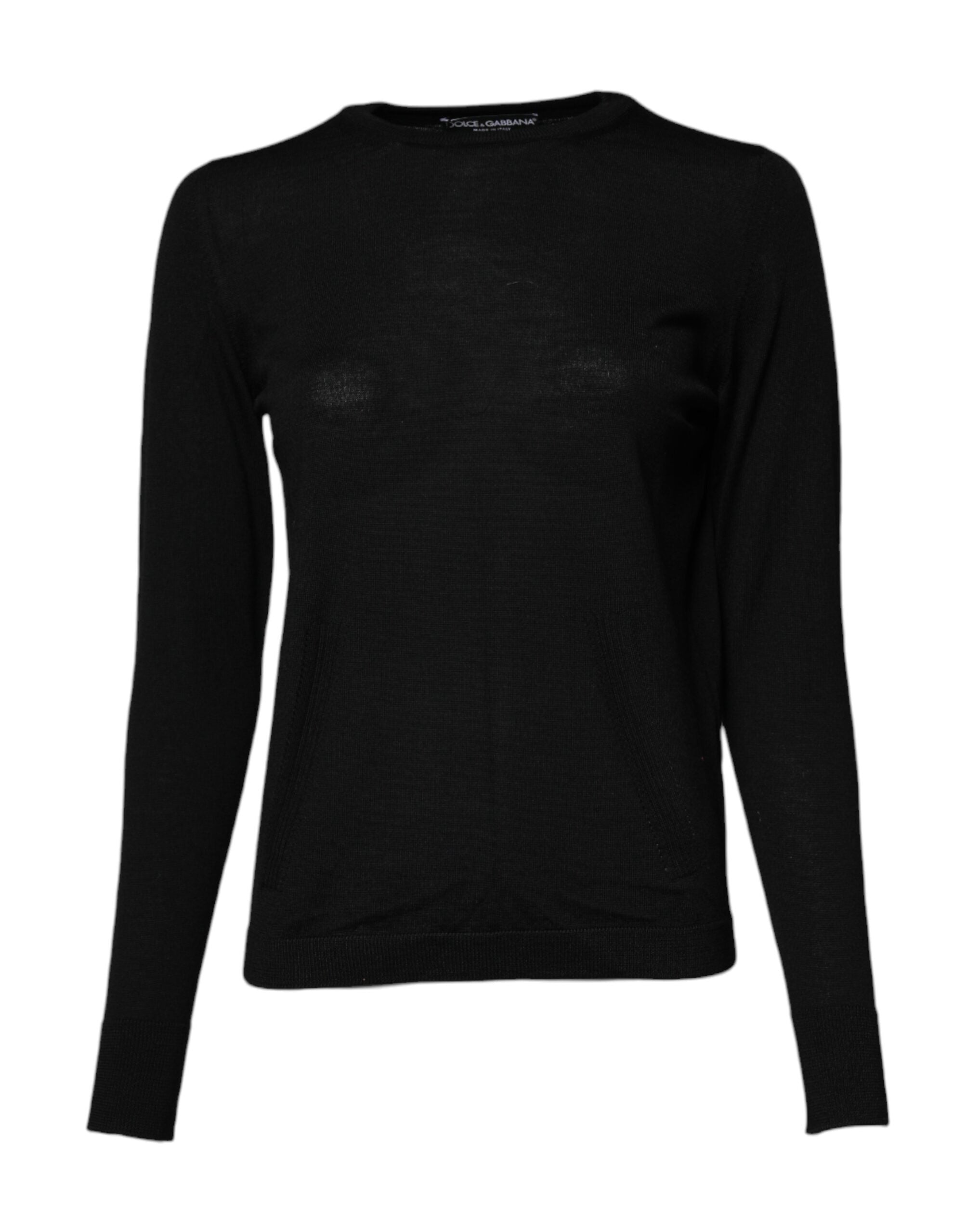 Dolce & Gabbana Black Wool Knit Crew Neck Pullover Sweater -   -  Dolce & Gabbana. Dolce & Gabbana Black Wool Knit Crew Neck Pullover Sweater -   -  Dolce & Gabbana.