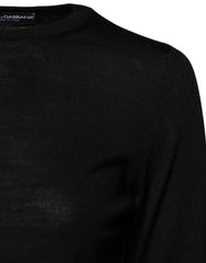 Dolce & Gabbana Black Wool Knit Crew Neck Pullover Sweater -   -  Dolce & Gabbana.