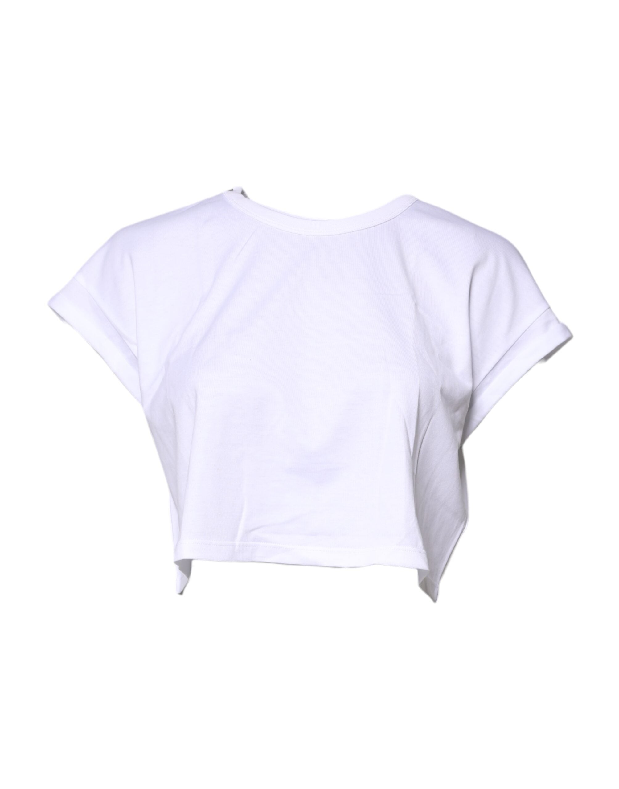 Dolce & Gabbana White Cotton Crew Neck Cropped T-shirt Top -   -  Dolce & Gabbana. Dolce & Gabbana White Cotton Crew Neck Cropped T-shirt Top -   -  Dolce & Gabbana.