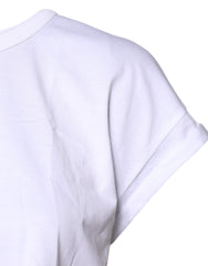 Dolce & Gabbana White Cotton Crew Neck Cropped T-shirt Top -   -  Dolce & Gabbana.