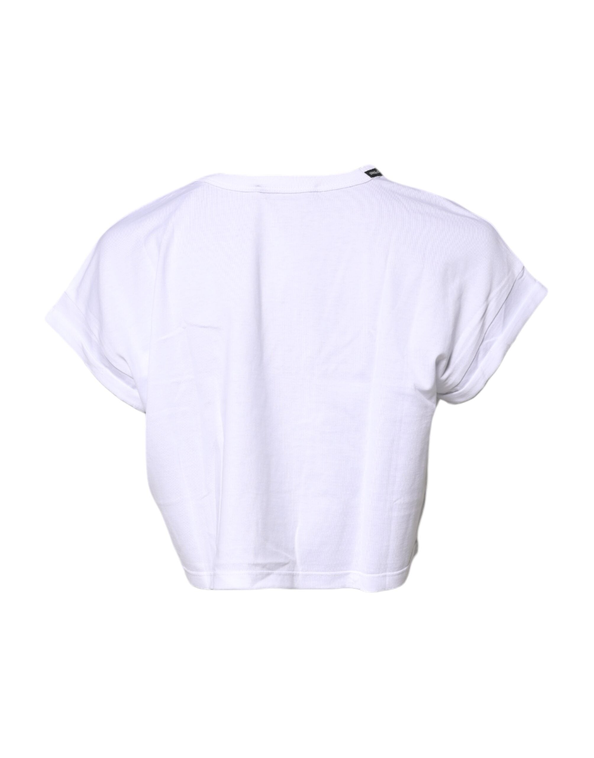 Dolce & Gabbana White Cotton Crew Neck Cropped T-shirt Top -   -  Dolce & Gabbana. Dolce & Gabbana White Cotton Crew Neck Cropped T-shirt Top -   -  Dolce & Gabbana.