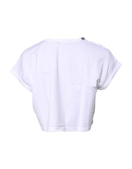 Dolce & Gabbana White Cotton Crew Neck Cropped T-shirt Top -   -  Dolce & Gabbana.