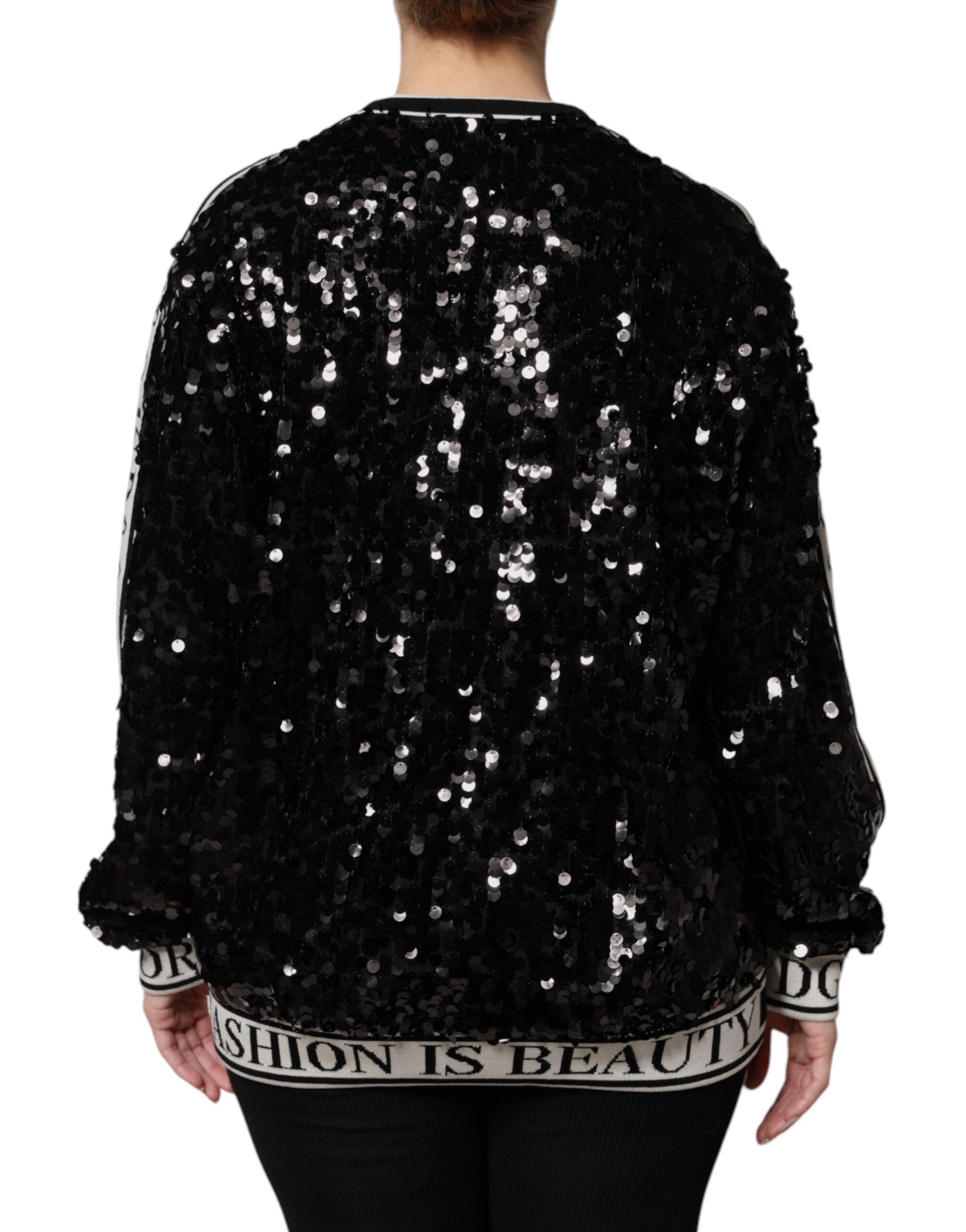 Dolce & Gabbana Black DG Queen Sequin Pullover Sweater -   -  Dolce & Gabbana. Dolce & Gabbana Black DG Queen Sequin Pullover Sweater -   -  Dolce & Gabbana.