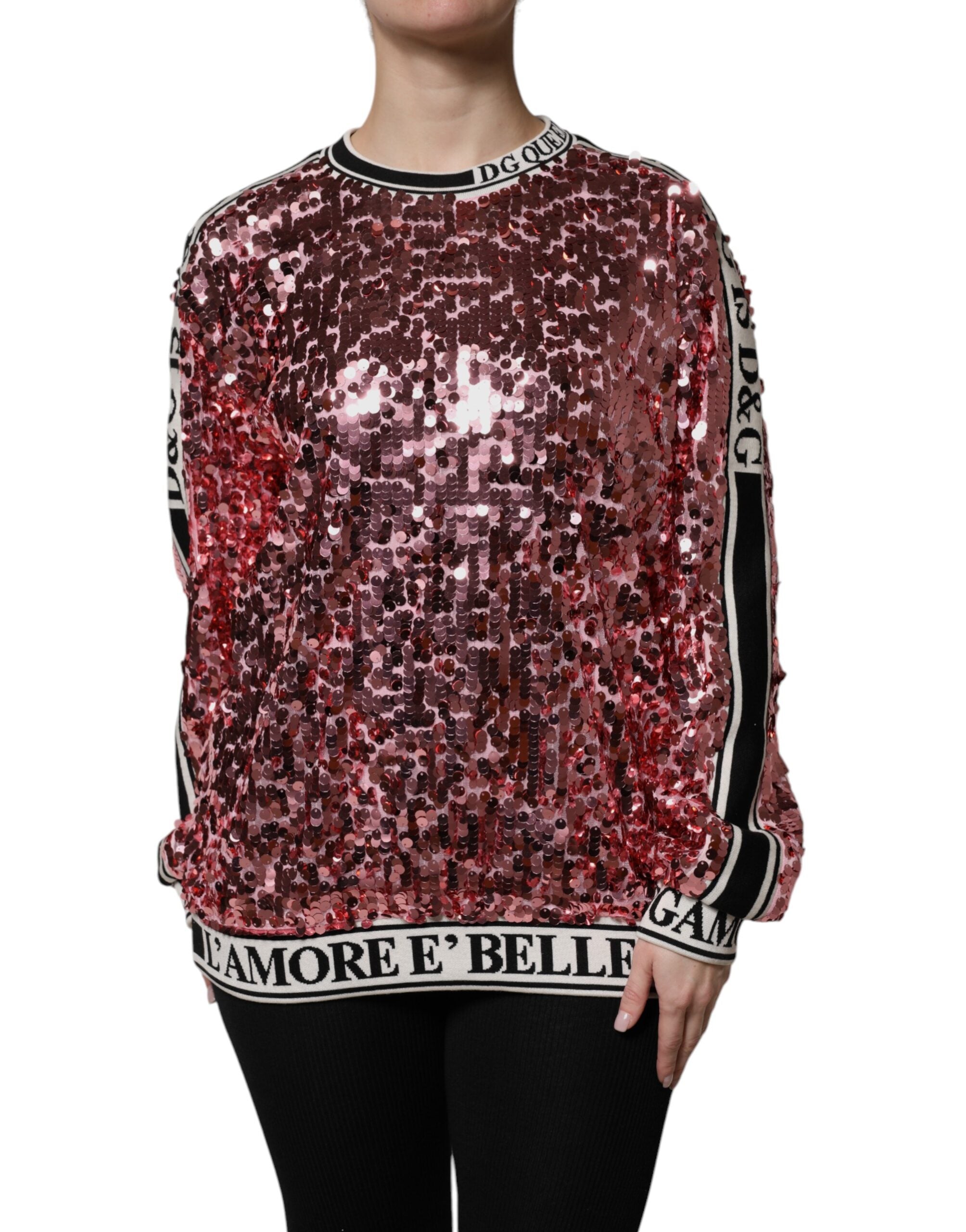 Dolce & Gabbana Pink DG Queen Sequin Pullover Sweater -   -  Dolce & Gabbana.