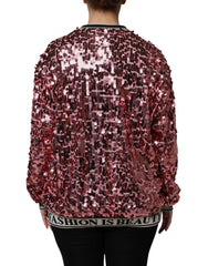 Dolce & Gabbana Pink DG Queen Sequin Pullover Sweater -   -  Dolce & Gabbana.