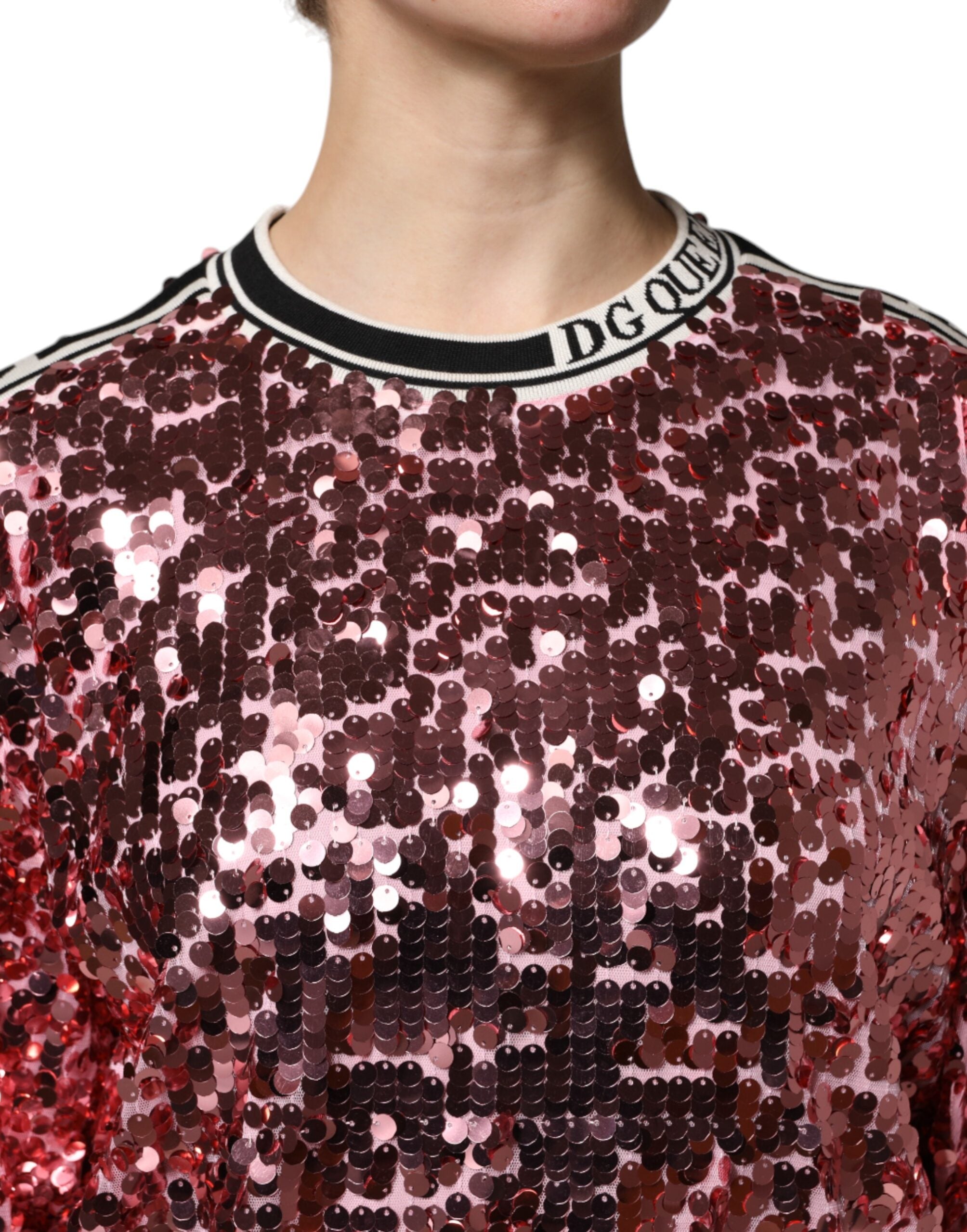 Dolce & Gabbana Pink DG Queen Sequin Pullover Sweater -   -  Dolce & Gabbana. Dolce & Gabbana Pink DG Queen Sequin Pullover Sweater -   -  Dolce & Gabbana.