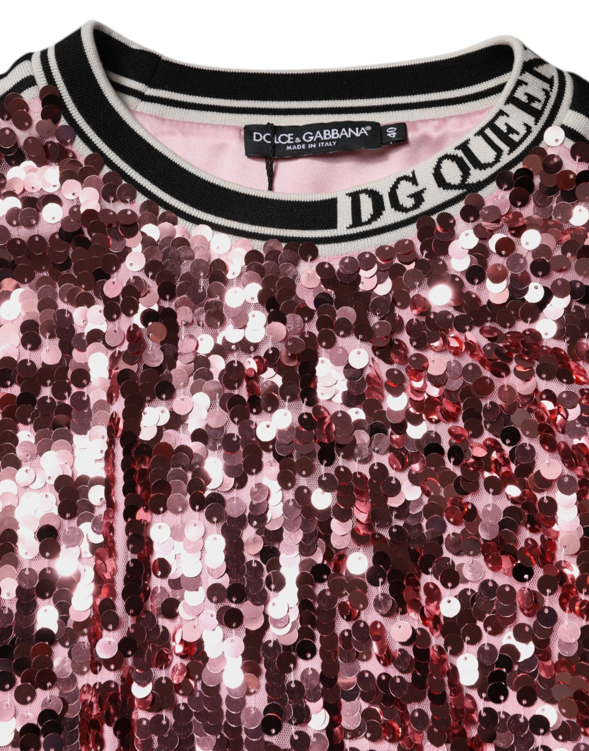 Dolce & Gabbana Pink DG Queen Sequin Pullover Sweater -   -  Dolce & Gabbana. Dolce & Gabbana Pink DG Queen Sequin Pullover Sweater -   -  Dolce & Gabbana.