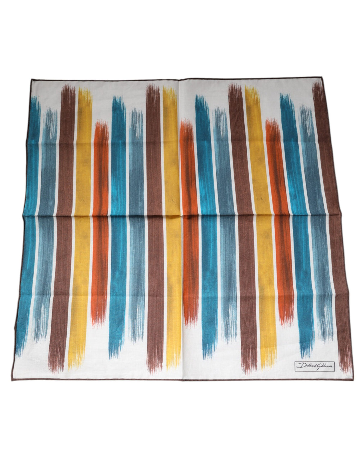 Dolce & Gabbana Multicolor Stripes Cotton Square Foulard Scarf -   -  Dolce & Gabbana.