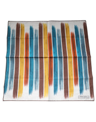 Dolce & Gabbana Multicolor Stripes Cotton Square Foulard Scarf -   -  Dolce & Gabbana.