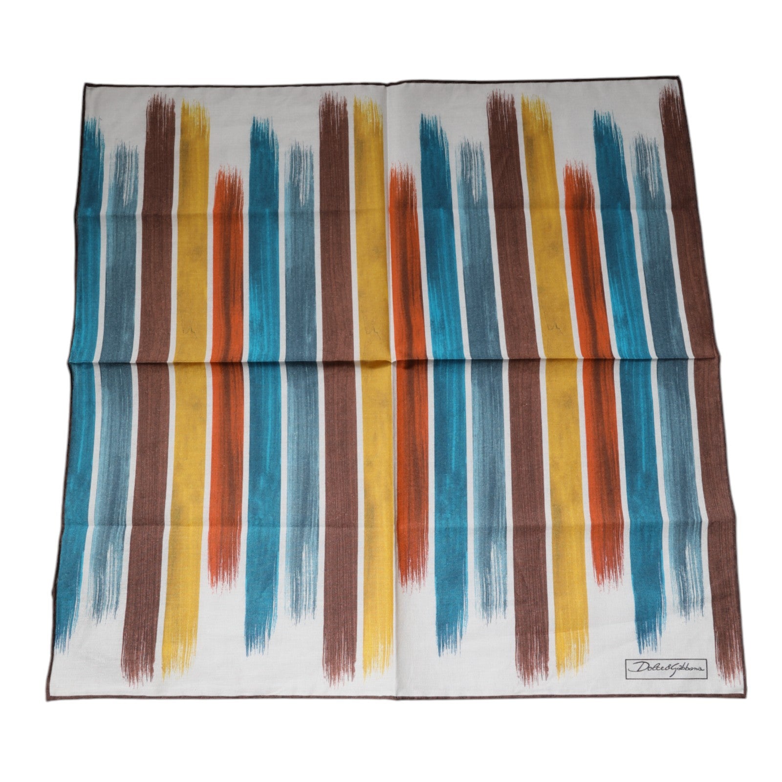 Dolce & Gabbana Multicolor Stripes Cotton Square Foulard Scarf -   -  Dolce & Gabbana. Dolce & Gabbana Multicolor Stripes Cotton Square Foulard Scarf -   -  Dolce & Gabbana.